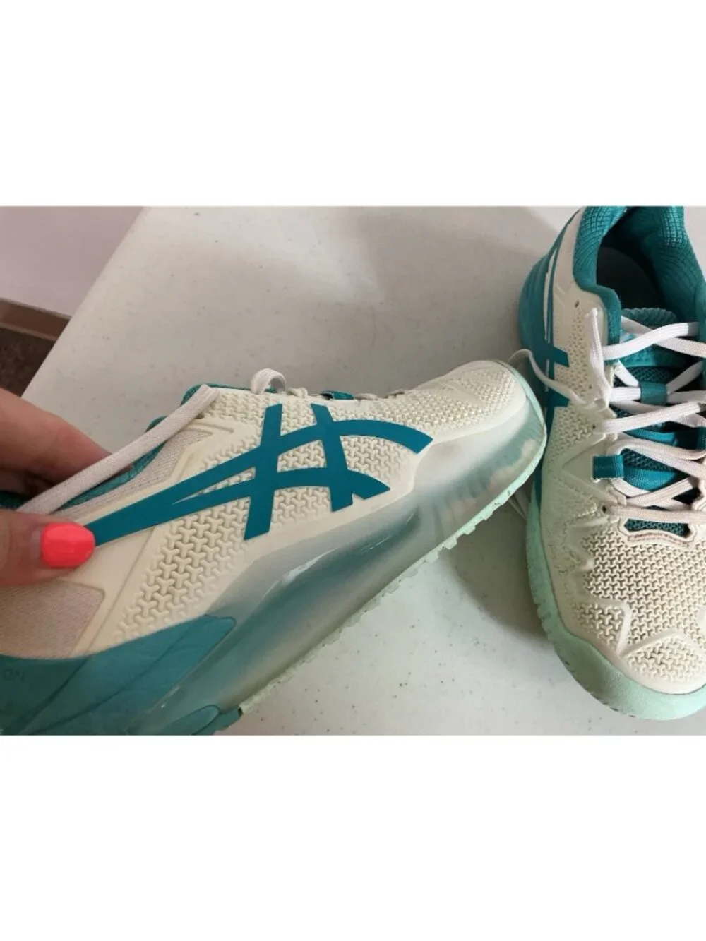 Asics Gel Resolution Tennis Shoes Sneakers White Lagoon Womens 8.5